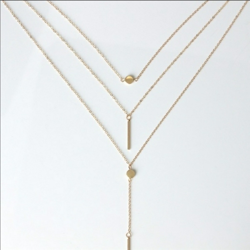 ✨HP✨RESTOCKED Multi-Layered Gold Bar Coin Necklace - Picture 2 of 2